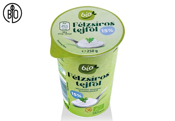 BIO BIO Félzsíros tejföl, 250 g/pohár