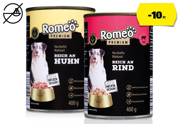 ROMEO PREMIUM Kutyaeledel, 400 g/doboz