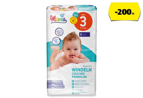 MAMIA Midi pelenka, 58 db/csomag