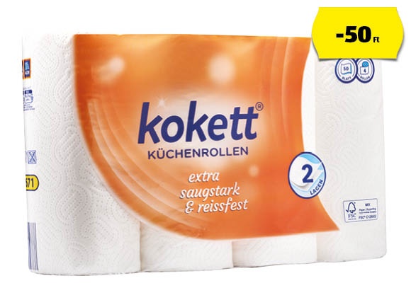 KOKETT Konyhai papírtörlő, 4 tekercs/csomag