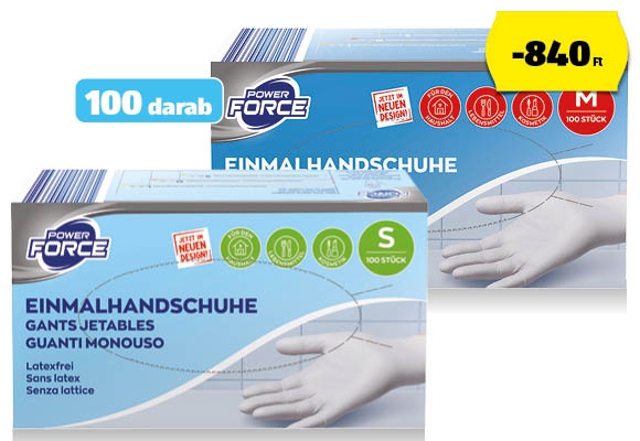 POWER FORCE Nitril gumikesztyű, 100 darab/doboz 