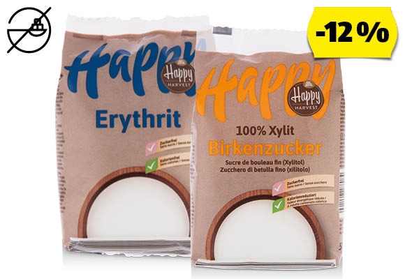 HAPPY HARVEST Nyírfacukor vagy eritrit, 500 g/csomag