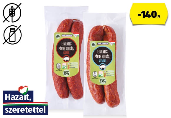 E-mentes páros kolbász, 250 g/csomag