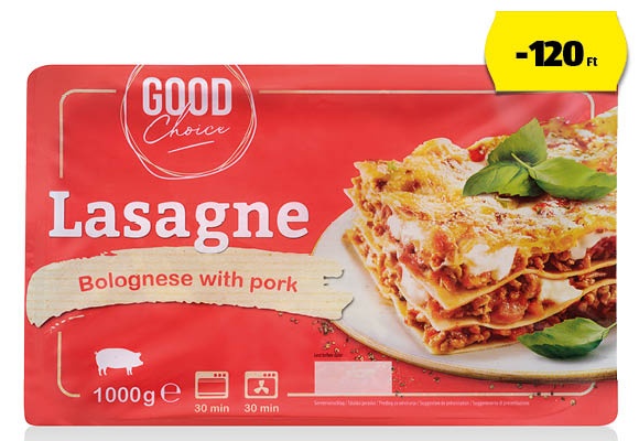 GOOD CHOICE Lasagne, 1 kg/csomag