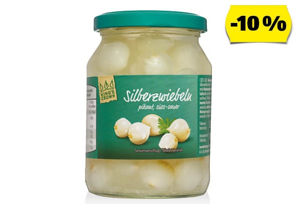 KING’S CROWN Gyöngyhagyma, 320 g (190 g)/üveg