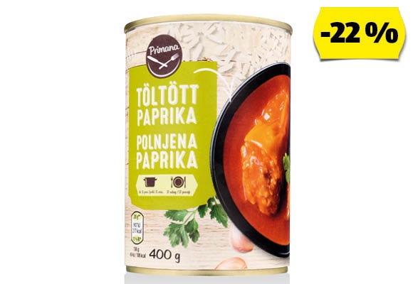 PRIMANA Töltött paprika, 400 g/doboz