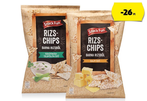 SNACK FUN Barnarizs-chips, 100 g/csomag