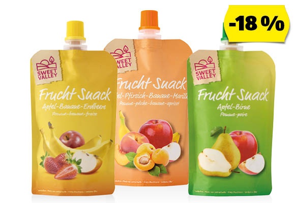 SWEET VALLEY Gyümölcspüré, 100 g/tubus