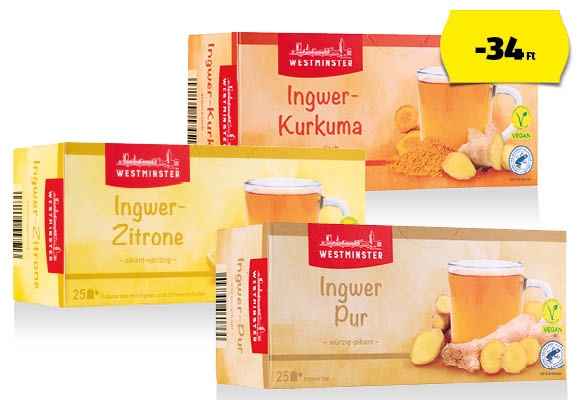 WESTMINSTER Gyömbértea, 25 x 2 g/doboz