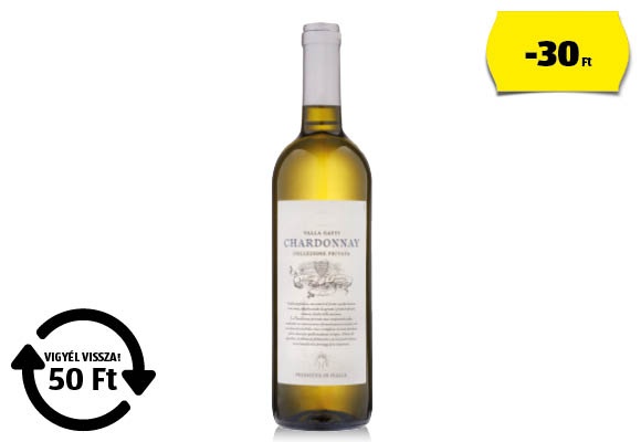 VALLA GATTI Chardonnay, 0,75 l/üveg