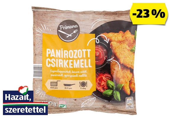 PRIMANA Panírozott csirkemellfilé, 700 g/csomag