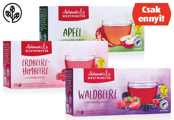WESTMINSTER Gyümölcstea, 25 x 3 g/doboz
