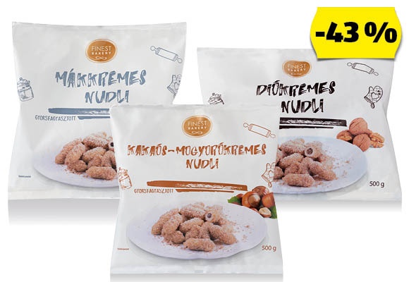 FINEST BAKERY Töltött nudli, 500 g/csomag 