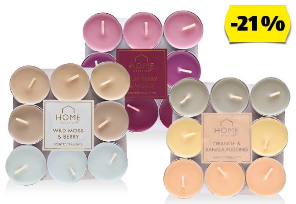 HOME CREATION Illatosított teamécses, 18 darab/csomag