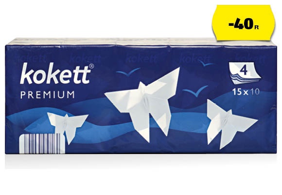 KOKETT Papír zsebkendő, 15 x 10 darab/csomag