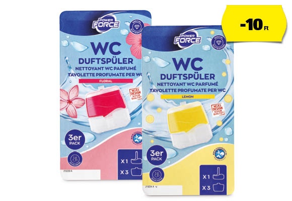 POWER FORCE Folyékony WC-frissítő, 3 x 55 ml/csomag
