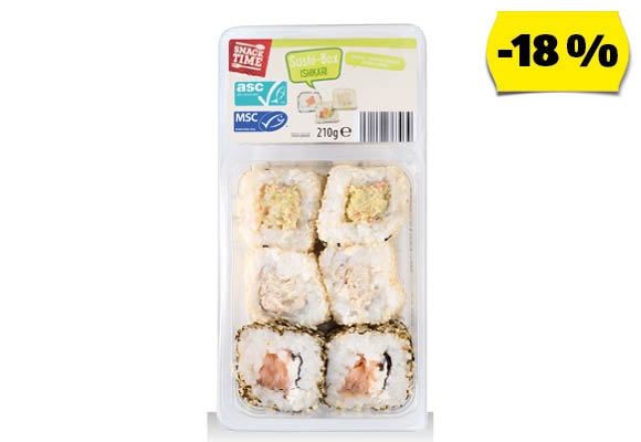 SNACK TIME Sushi box, 220 g, 210 g vagy 200 g/doboz