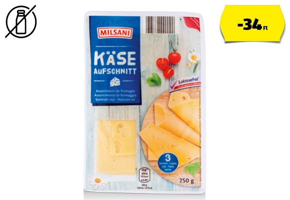 MILSANI Szeletelt sajtmix, 250 g/csomag