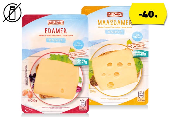 MILSANI Szeletelt sajt, 200 g/csomag