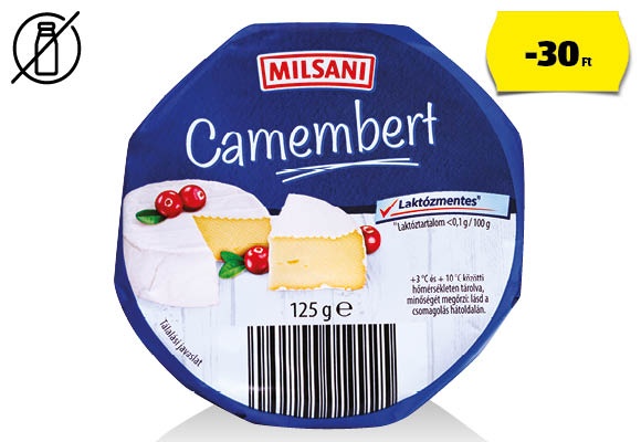 MILFINA Camembert sajt, 125 g/darab