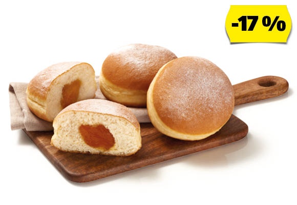 Fánk sárgabarackos töltelékkel, 90 g/darab