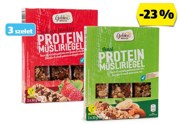 GOLDEN BRIDGE Protein-müzliszelet, 3 x 35 g/doboz