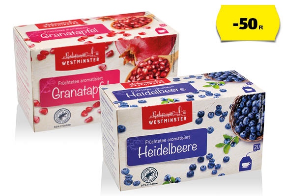WESTMINSTER Prémium gyümölcstea, 20 x 3 g/doboz