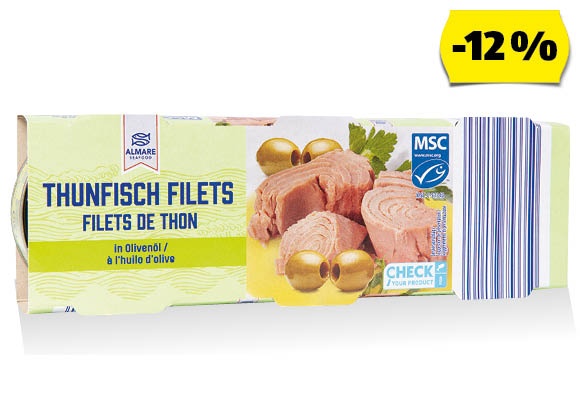 ALMARE SEAFOOD Tonhalfilé, 3 x 70 g (3 x 52 g)/csomag