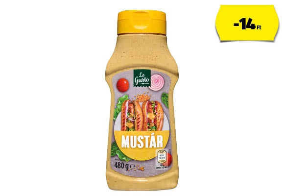 LE GUSTO Mustár, 480 g/flakon