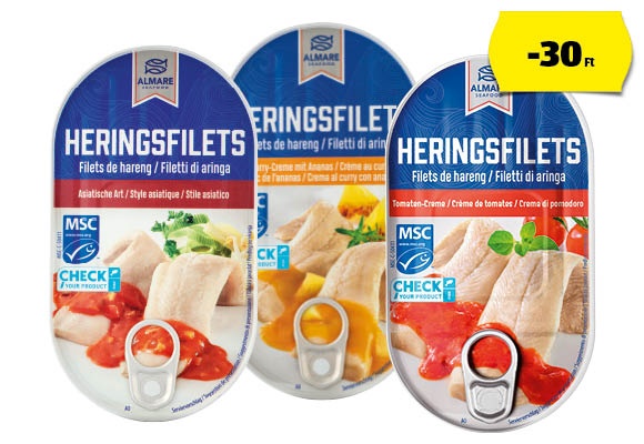 ALMARE SEAFOOD Heringfilé szószban, 200 g/doboz