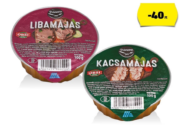 PRIMANA Kacsa- vagy libamájas, 100 g/tégely 
