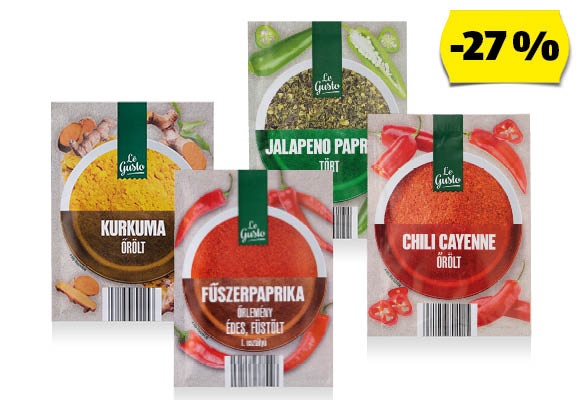 LE GUSTO Fűszer, 30 g vagy 25 g vagy 20 g vagy 8 g/csomag