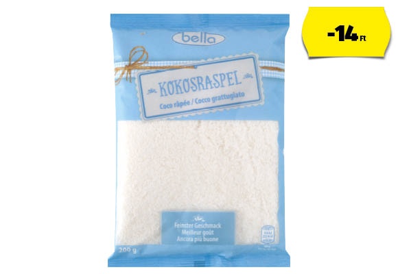 BELLA Kókuszreszelék, 200 g/csomag