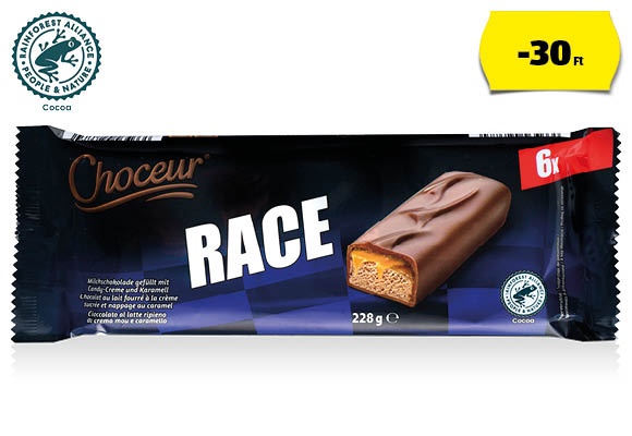 CHOCEUR Karamellás szelet, 6 x 38 g/csomag