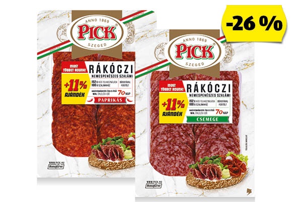 PICK Rákóczi szalámi, 88,8 vagy 80 g/csomag