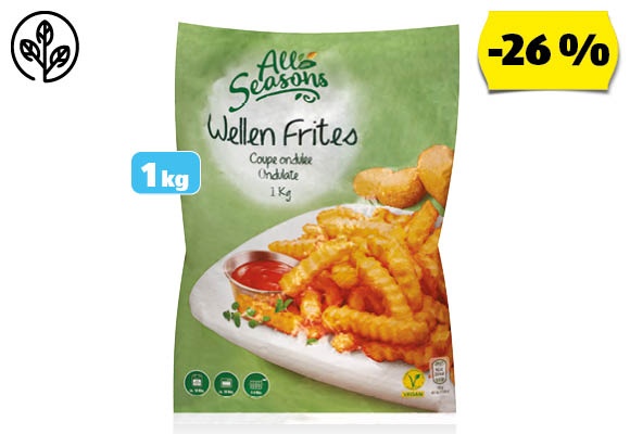 ALL SEASONS Hullámos hasábburgonya, 1 kg/csomag