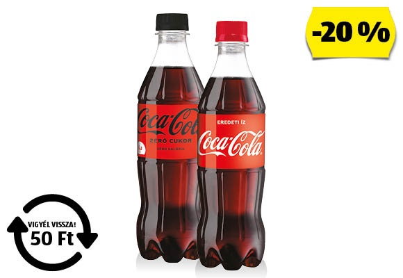 COCA-COLA Szénsavas üdiítőital, 0,5 l/palack