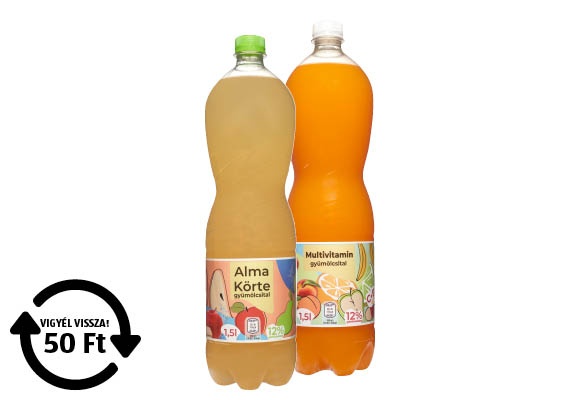 Gyümölcsital, 1,5 l/palack