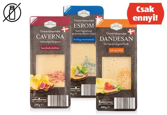 MEINE KÄSETHEKE Dán szeletelt sajt, 200 g/csomag