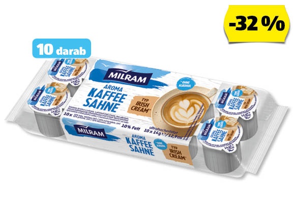 MILRAM Ízesített kávétejszín, 10 x 14 g/csomag
