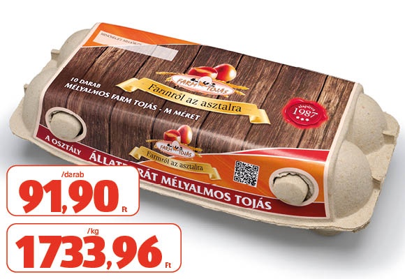 FARM TOJÁS Tojás, 10 darab/doboz