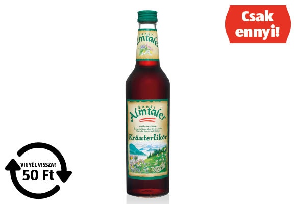ST. ALMTALER Gyógynövénylikőr, 0,7 l/üveg