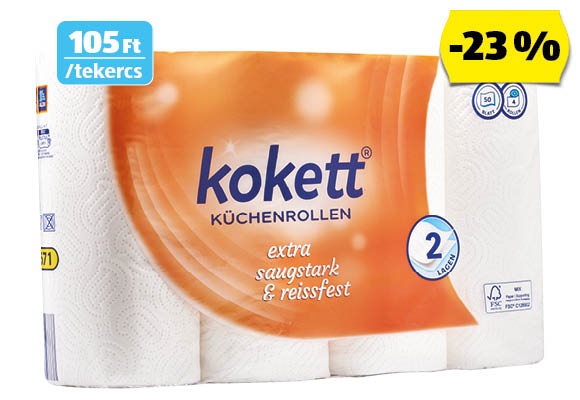 KOKETT Konyhai papírtörlő, 4 tekercs/csomag