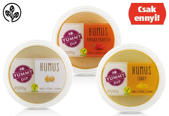 YUMMY DIP Hummusz, 200 g/tégely