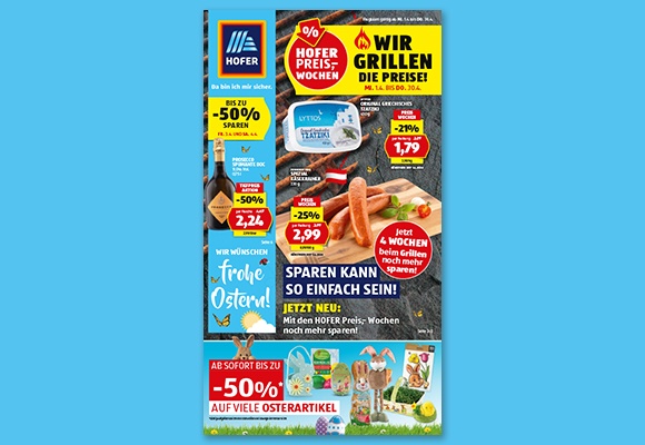 Das online HOFER-Flugblatt wird auf einem Tablet betrachtet.