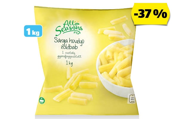 ALL SEASONS Vágott, sárga hüvelyű zöldbab, 1kg/csomag