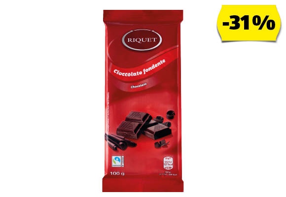 RIQUET Táblás étcsokoládé, 100 g/darab