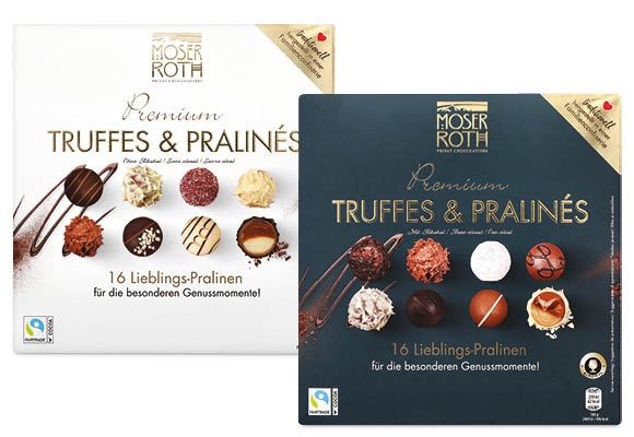 MOSER ROTH Vegyes Trüffel-praliné, 200 g/doboz