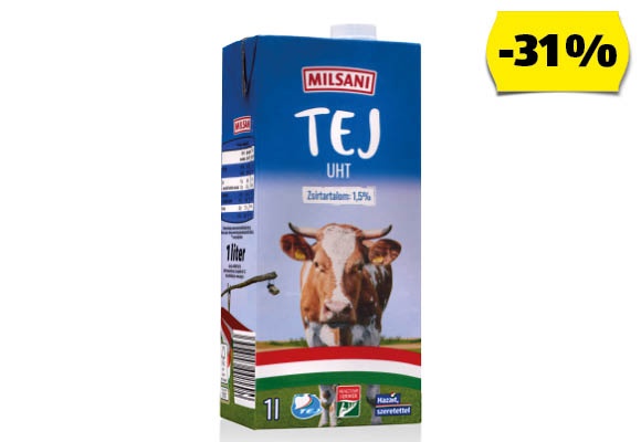 MILSANI UHT Tej, 1 l/doboz