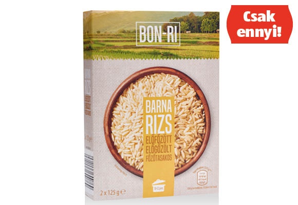 BON-RI Barna rizs főzőtasakban, 2 x 125 g/doboz